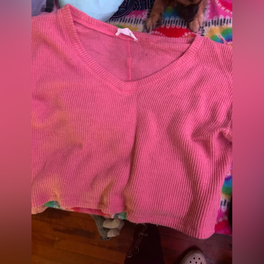 Pink knitted sweater